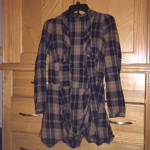 Plaid top long sleeve
